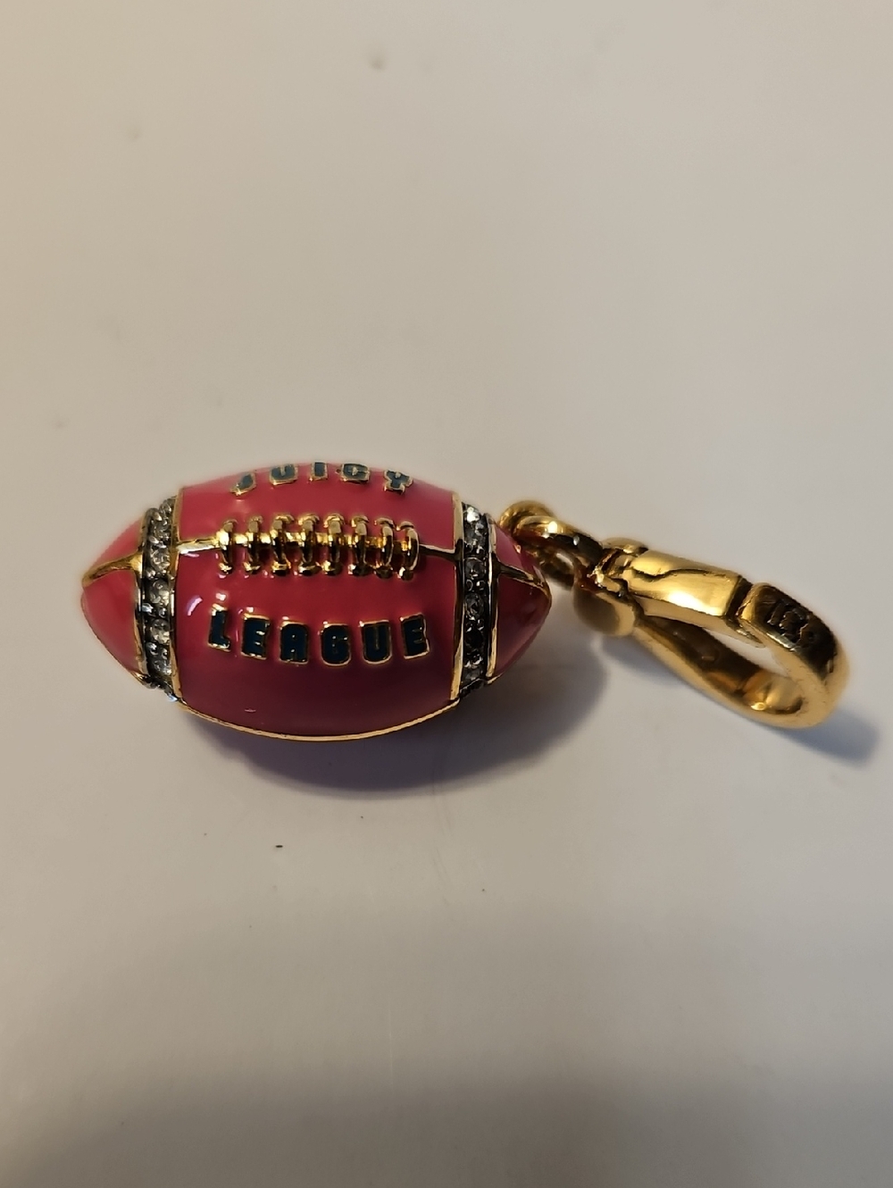 Juicy Couture Enamel  Hot Pink Football Charm